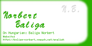 norbert baliga business card